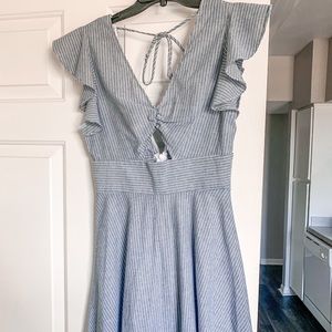 Light blue & white striped skater dress!